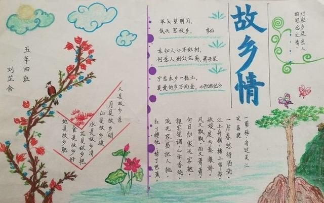 古诗词获奖读书手抄报精选(清明诗韵飘香画笔传情手抄报)图11