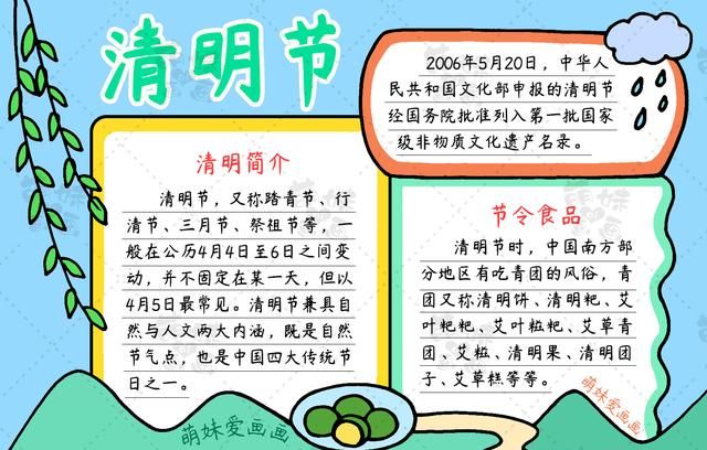 清明节手抄报空白模板简单又漂亮图6