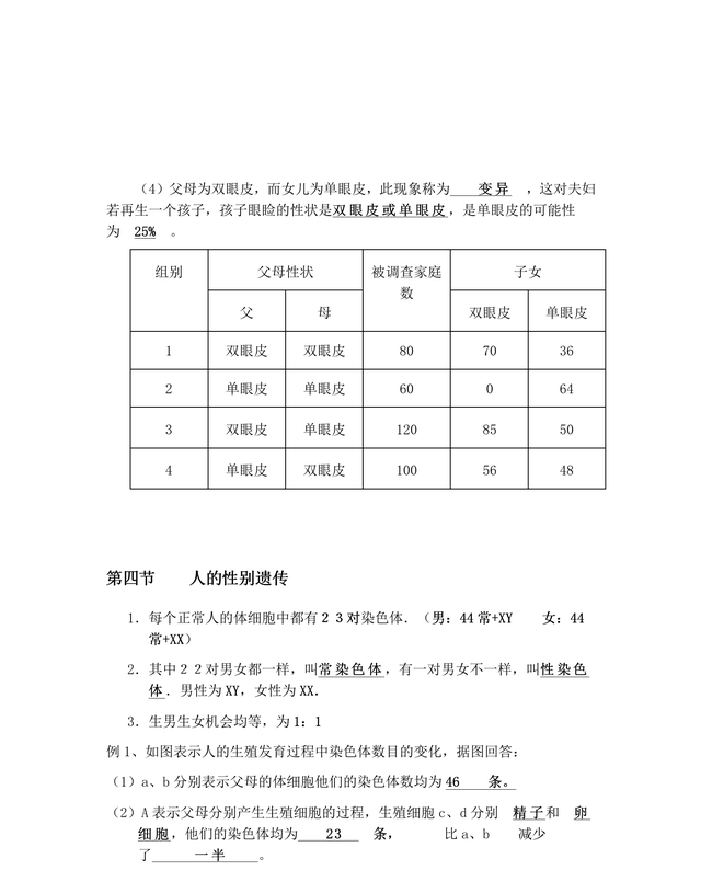 八年级生物必背知识点100条,八年级人教版下册生物必背知识点图5