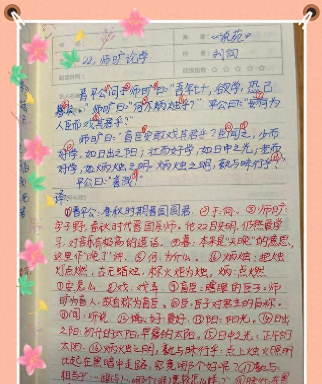 文言文师旷论学的翻译图1