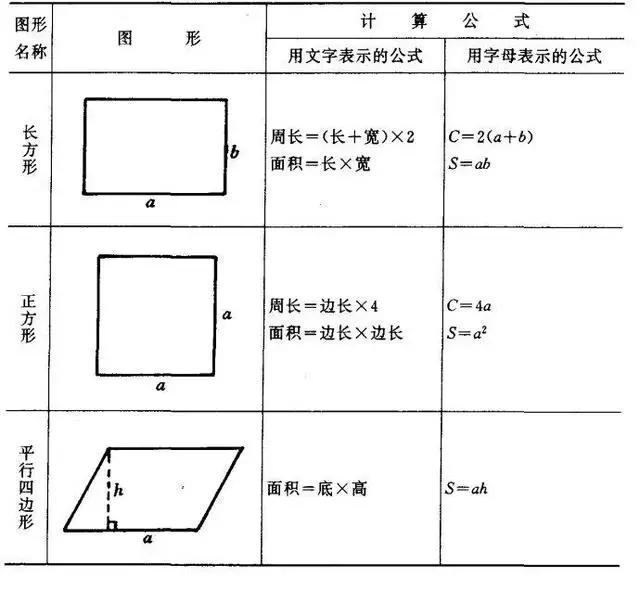 常见图形的面积公式, 长方形面积公式图1