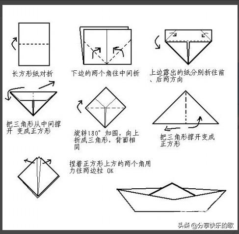 小船的折法介绍,“小船的折法正方形”图5