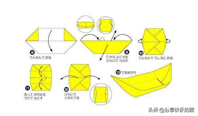 小船的折法介绍,“小船的折法正方形”图7