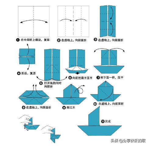 小船的折法介绍,“小船的折法正方形”图9