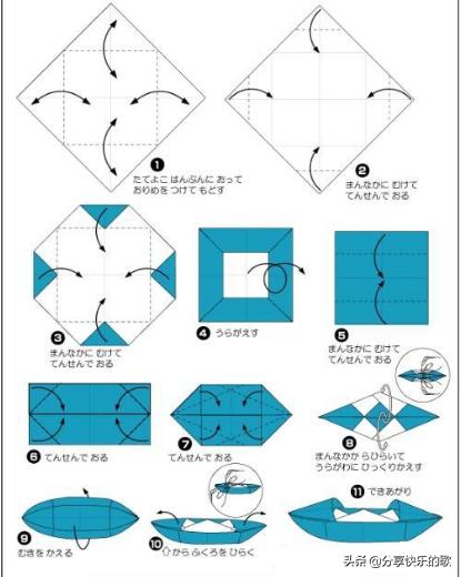 小船的折法介绍,“小船的折法正方形”图13