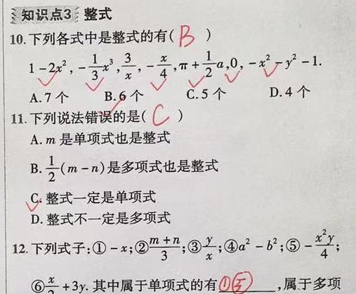 单项式、多项式的知识点加题型整理 单项式的次数图4