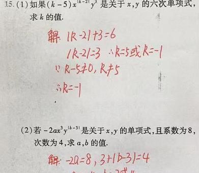 单项式、多项式的知识点加题型整理 单项式的次数图7