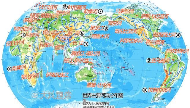 世界上长度最长的十条河流排名 世界最长河流图1